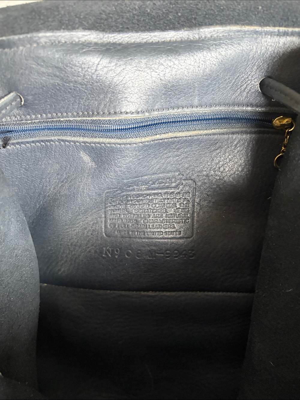 Vintage 1996 Coach Black Leather Drawstring Backpack  #9943 - Picture 12 of 14